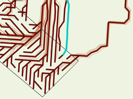 Map of many paths converging into a single path when Create network paths is checked